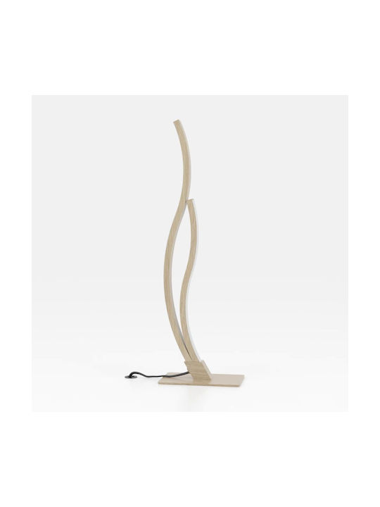 Eglo Led Nightstand Lamp Grisolia Curved Table Lamp Room Decor Bedroom Living Room Lamp Made Metal Plastic In Wood Look Neutral White H 45.5 Cm