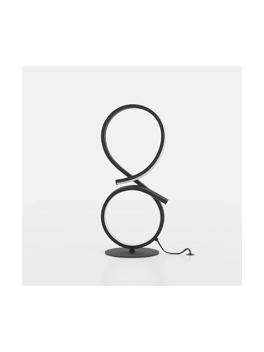 Eglo LED Nightstand Lamp Serpins Curved Decorative Table Lamp Room Decor Living Room Nightstand Light Made of Metal in Black Plastic in White Warm White Height 40.5 cm