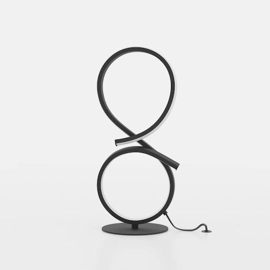Eglo LED Nightstand Lamp Serpins Curved Decorative Table Lamp Room Decor Living Room Nightstand Light Made of Metal in Black Plastic in White Warm White Height 40.5 cm