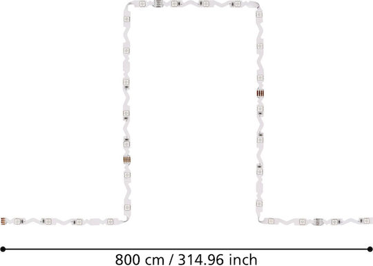 Eglo Ταινία LED 24V RGB Φως 8m με Τροφοδοτικό & Τηλεχειριστήριο