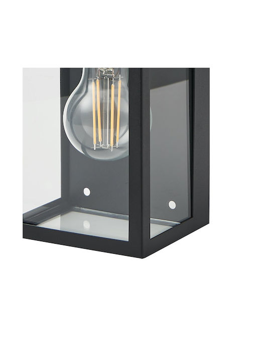 Eglo Amezola Industrial Bathroom Wall Lamp with E27 Lamp Bulb Base Black 11x11cm