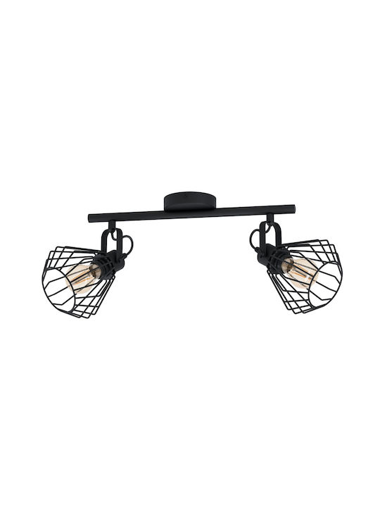 Eglo Tabillano Double Spot with Socket E27 in Black Color