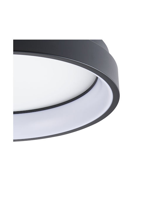 Eglo Marghera Smart Ceiling Mount Light 60cm Black with Integrated LED and Remote Control