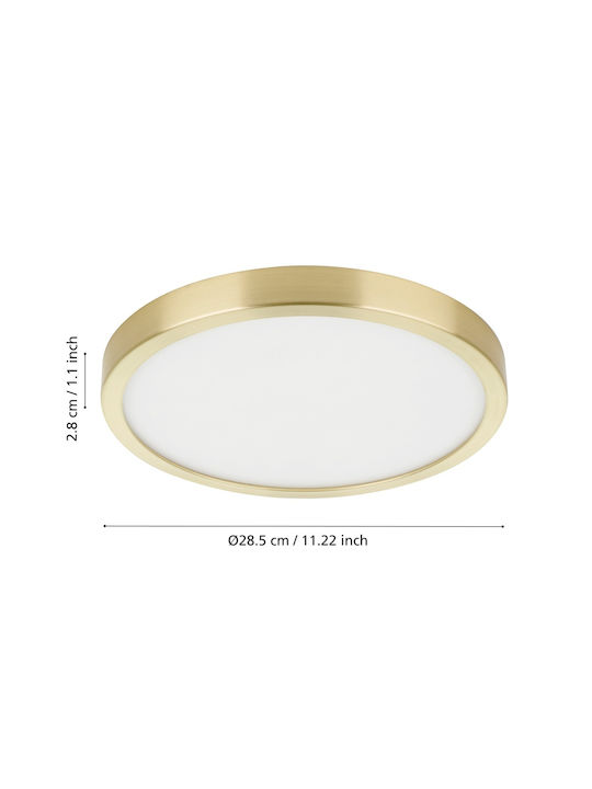Eglo Fueva Ceiling Mount Light 28.5cm Gold with Integrated LED and Remote Control