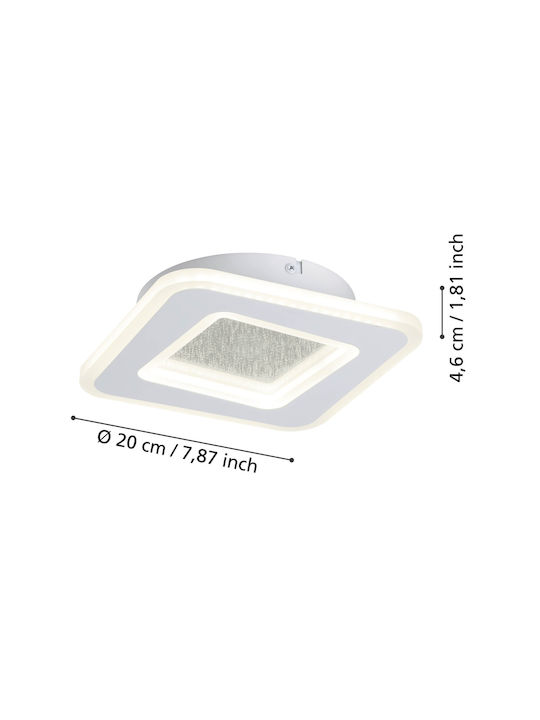 Eglo Macchioni Ceiling Mount Light 20cm White with Integrated LED and Crystals