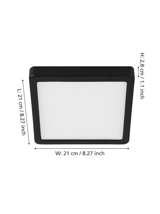 Eglo Fueva Deckenleuchte 21cm Schwarz mit Integrierter LED