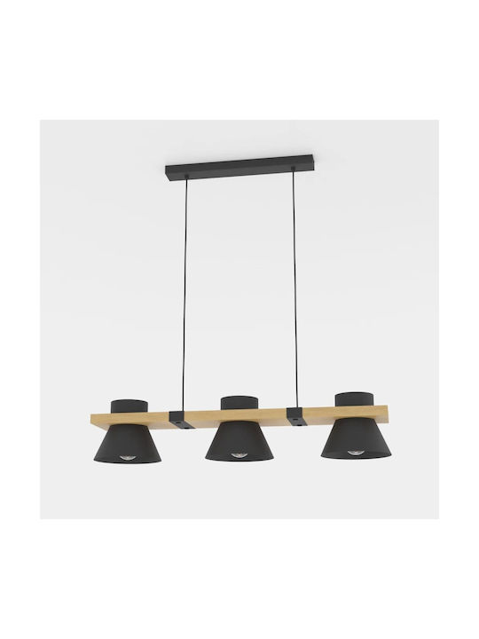 Eglo Hängelampe Schwarz Schiene mit Fassung E27 78x110cm.
