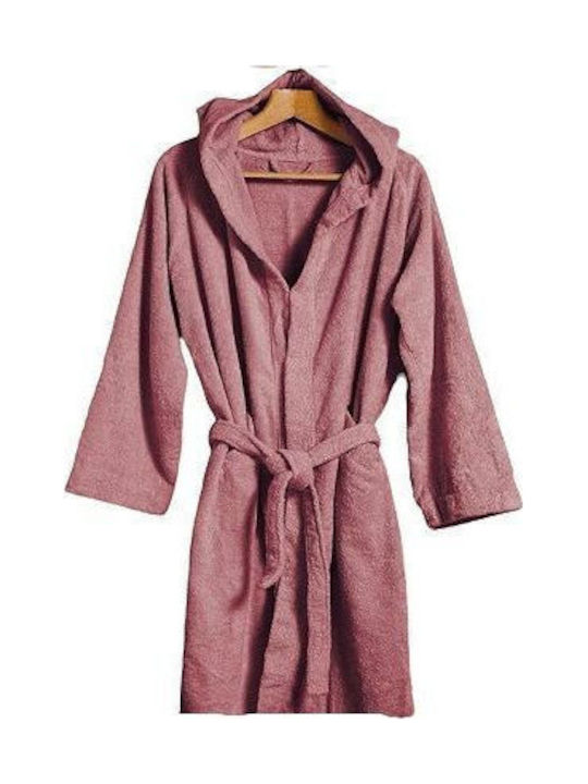 Hatzitex Bathrobe with Hood Dusty Rose