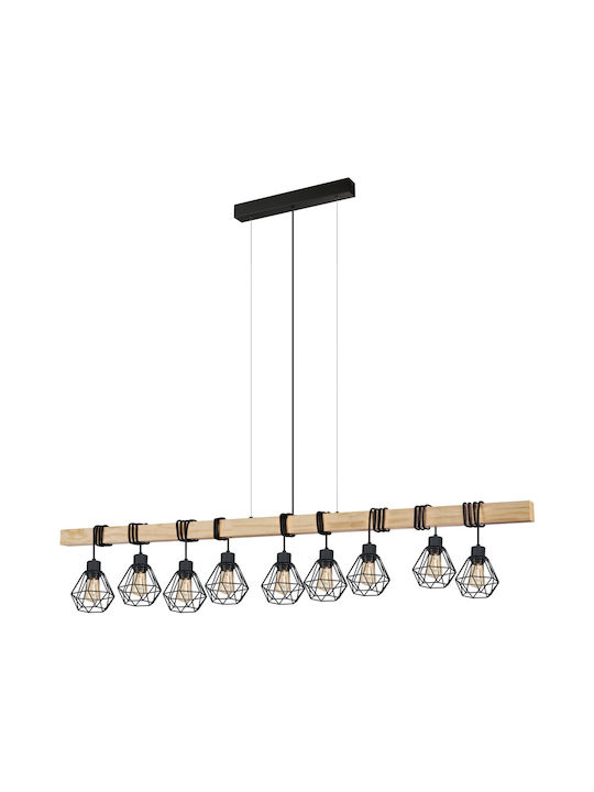 Eglo 44077 Pendant Ceiling Light Townshend 9xe27 60w 230v FSC Certified