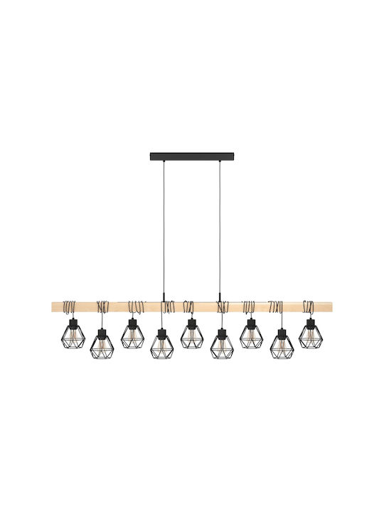 Eglo 44077 Pendant Ceiling Light Townshend 9xe27 60w 230v FSC Certified