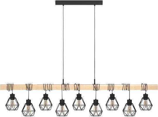 Eglo 44077 Pendant Ceiling Light Townshend 9xe27 60w 230v FSC Certified