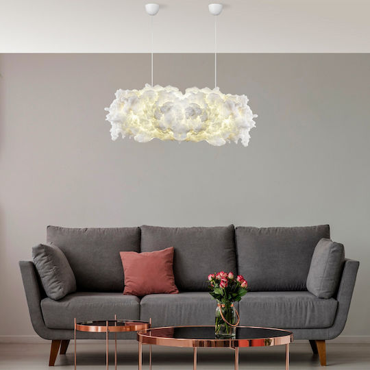 Opviq Serene Pendant Light White Rail with Socket E27 90x45x80cm