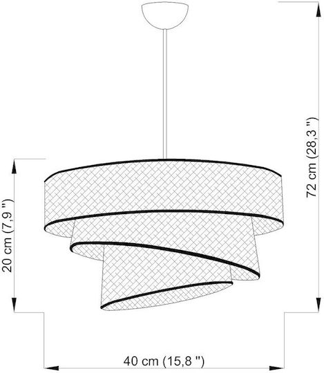 Opviq Couper Pendant Light Black with Socket E27 40x72cm