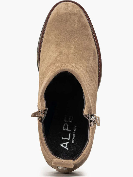 Leather Women's Ankle Boots Brown