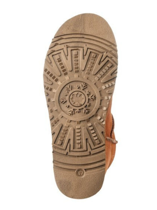 Leather Women's Ankle Boots Tabac Brown