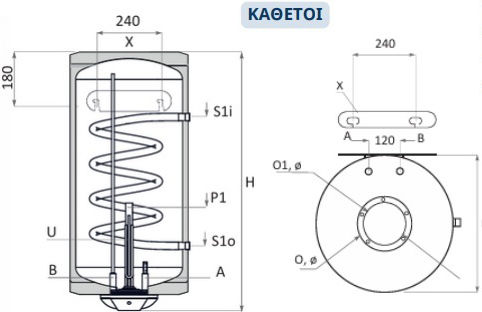 Bartec Θερμοσίφωνας 120lt Glass Κάθετος 3kW