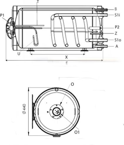 Bartec Boiler termoelectric 80lt Sticlă Orizontal 3kW