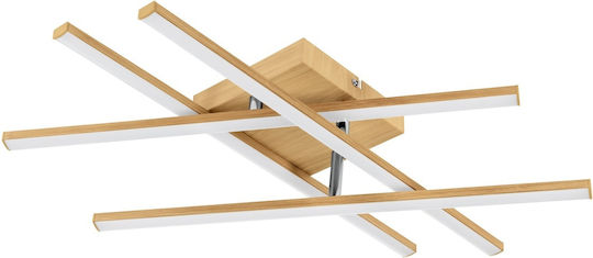 Eglo Lasana Ceiling Mount Light 51cm Brown with Integrated LED