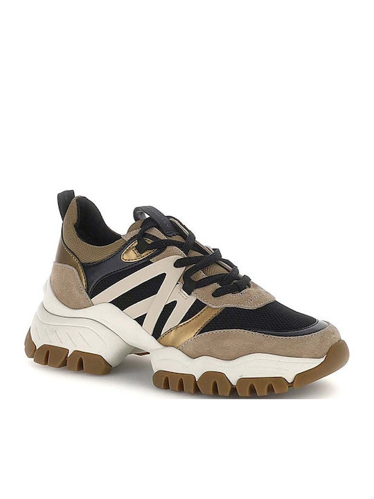 Twiggy Γυναικεία Chunky Sneakers Black-natural-brown