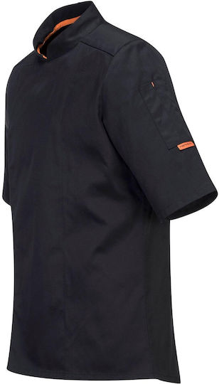 Portwest Chef Jacket Male Black with Short Sleeve