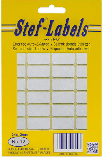 Stef Labels Rectangular Small Adhesive White Label 24xmm 1760pcs