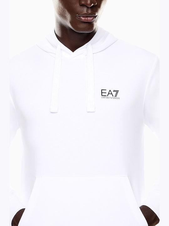 Φούτερ με Κουκούλα White/black
