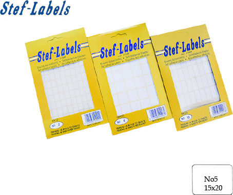 Stef Labels Small Adhesive Labels in White Color 1x20mm