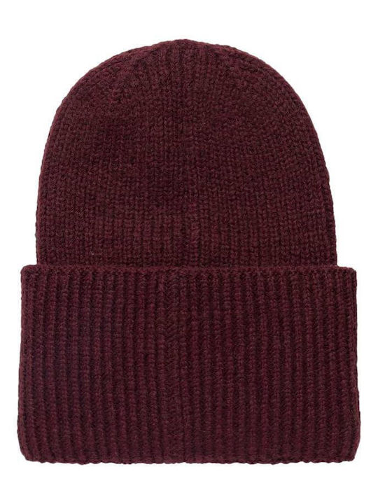 Beanie Γυναικείος Σκούφος Πλεκτός σε Μπορντό χρώμα
