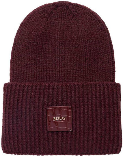 Beanie Beanie Knitted in Burgundy color