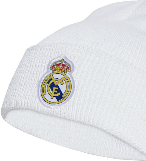 Real Madrid Woolie Cap Beanie Unisex Beanie Gestrickt in Weiß Farbe