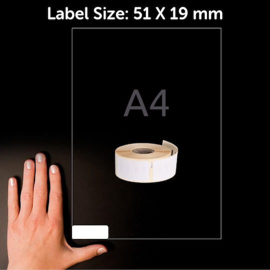 Avery Autocolante Autoadezive pe Rolă pentru Imprimantă de Etichete 19x51mm 1buc