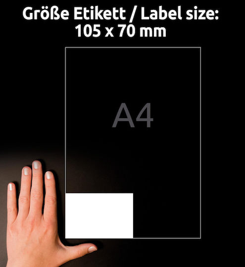Avery 800 Αυτοκόλλητες Ετικέτες Α4 Ορθογώνιες 105x70mm