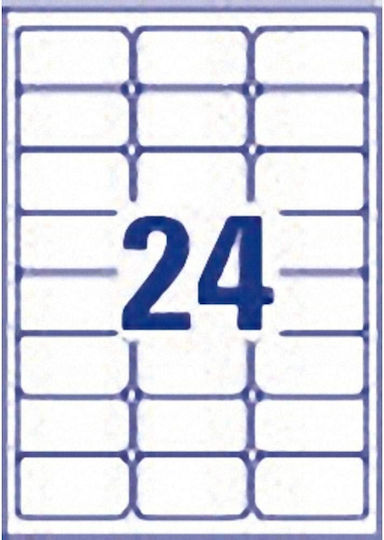 Avery 480 Self-Adhesive Rectangular A4 Labels 64.6x33.8mm