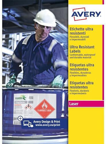 Avery 240 Αυτοκόλλητες Ετικέτες Α4 Ορθογώνιες
