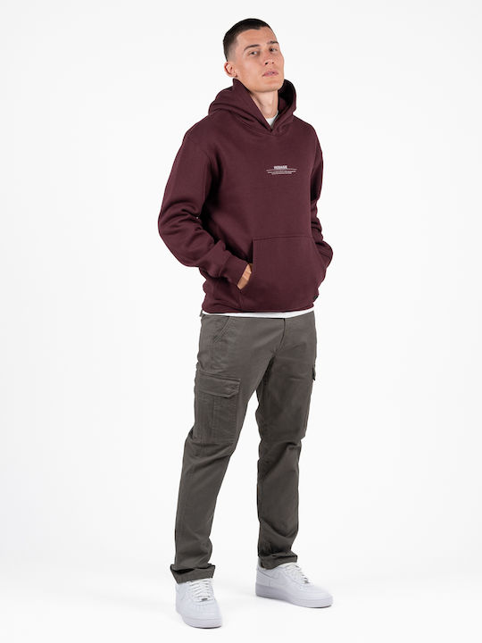 Sweatshirt with Hood Burgundy
