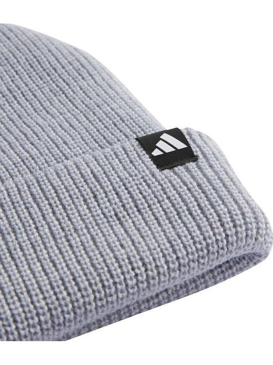 Unisex Set with Beanie Knitted in Gray color