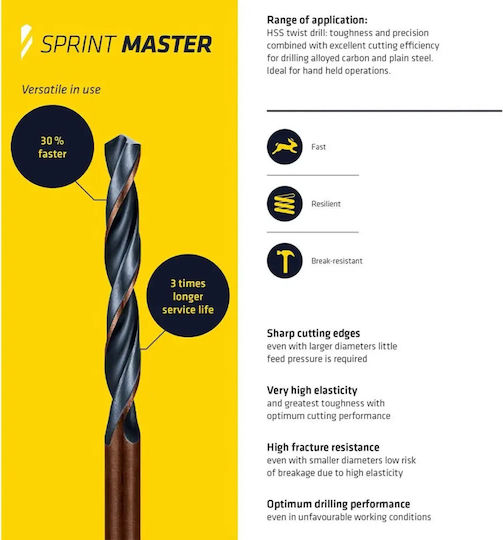 Alpen Drills Sprint Master Τρυπάνι HSS για Μέταλλο 10mm