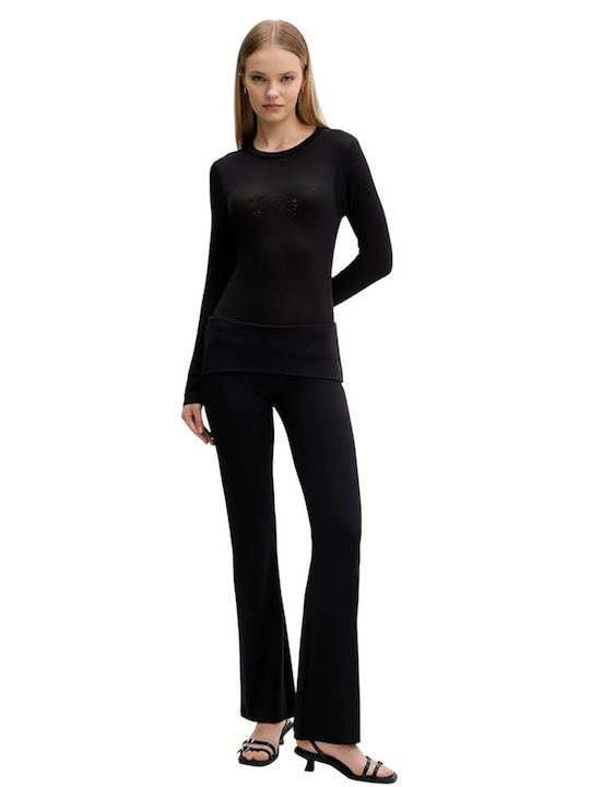 Dama Tesatura Pantaloni Black