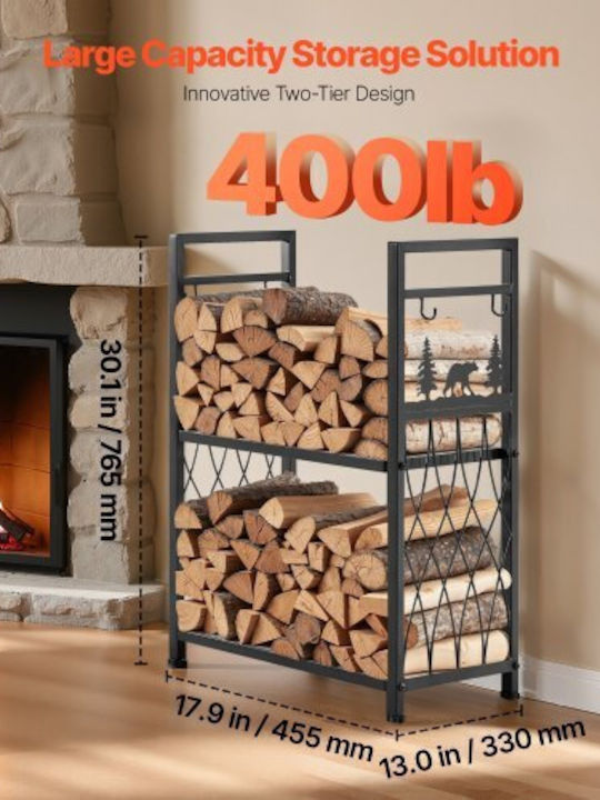 Vevor Wooden Shelf Wood Storage 45.5x33x76.5cm Gray