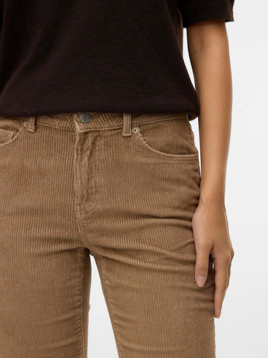 Flash Women's Fabric Trousers Flared Beige