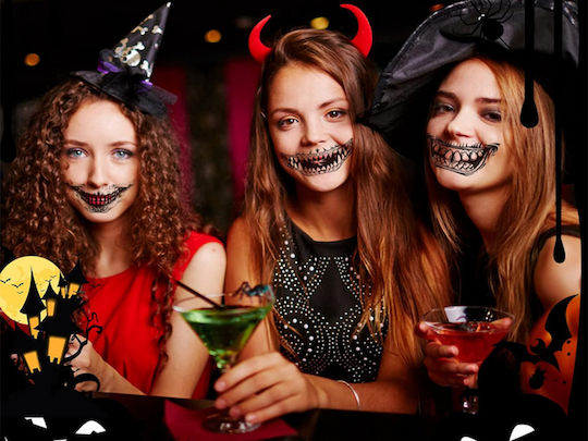 Set 3 Semi-permanent Tattoos Zola Halloween Devilish Smile Design