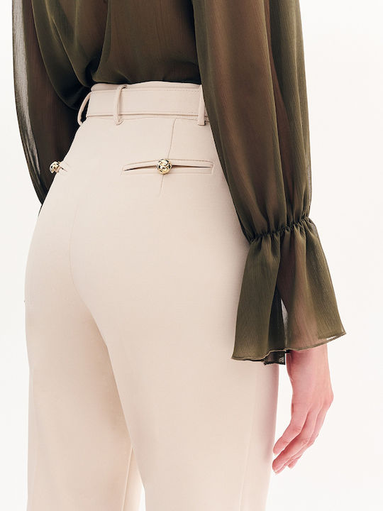 Women's Fabric Trousers Vanilla, Beige