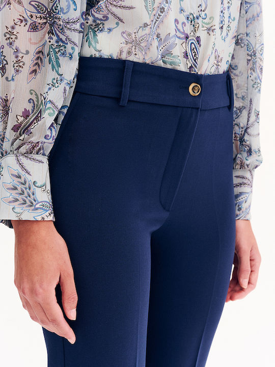 Damen Stoff Hose in Schlanker Passform Blue
