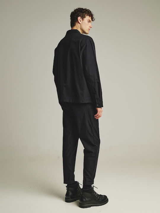 Overshirt Mânecă Lungă În Linie Regular Fit Negru