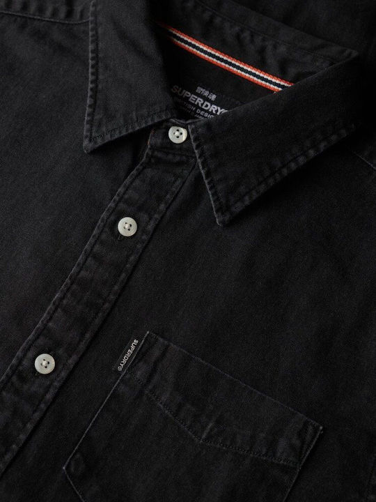 Long-sleeved Cotton Shirt Black