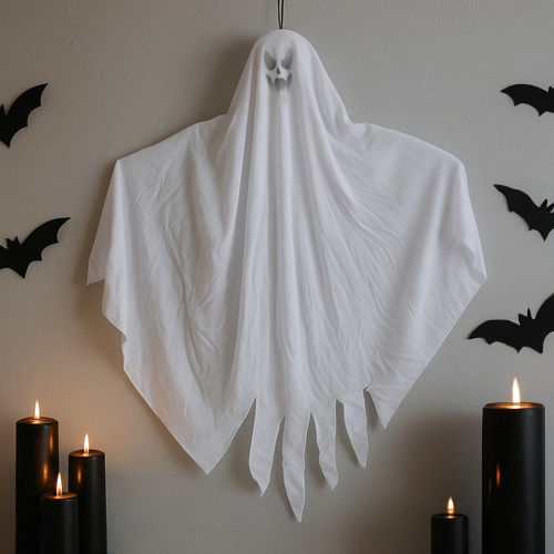 Set 3 Fantome Decorative Halloween Zola 55 X 75 Cm Agățate Albe
