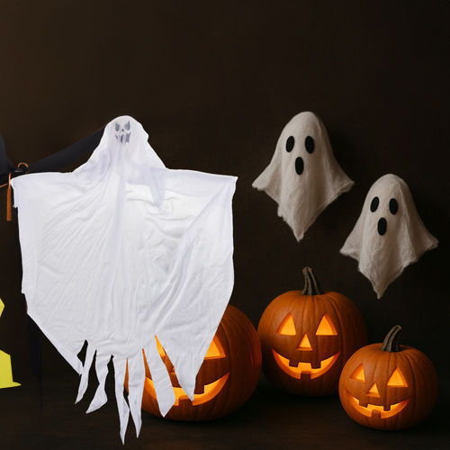 Set 3 Fantome Decorative Halloween Zola 55 X 75 Cm Agățate Albe