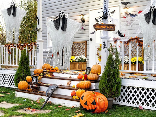 Halloween Skeleton Decoration Zola Hanging 50 X 90 Cm White Black