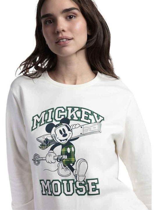 Disney Winter Damen Pyjama-Set White Disney Ski Mouse