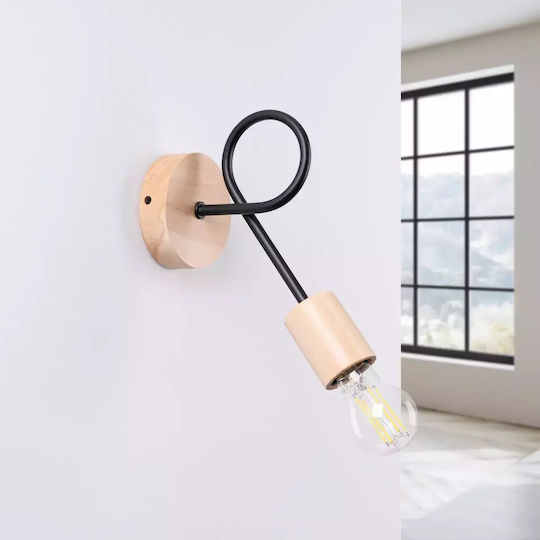 Sollux Classic Lamp Wall with Socket E27 Black